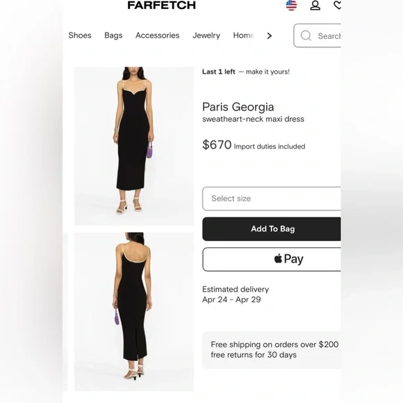 BRAND NEW WITH TAGS!! Paris Georgia Heart Dress Black w/ White Piping (size S) - Picture 5 of 8